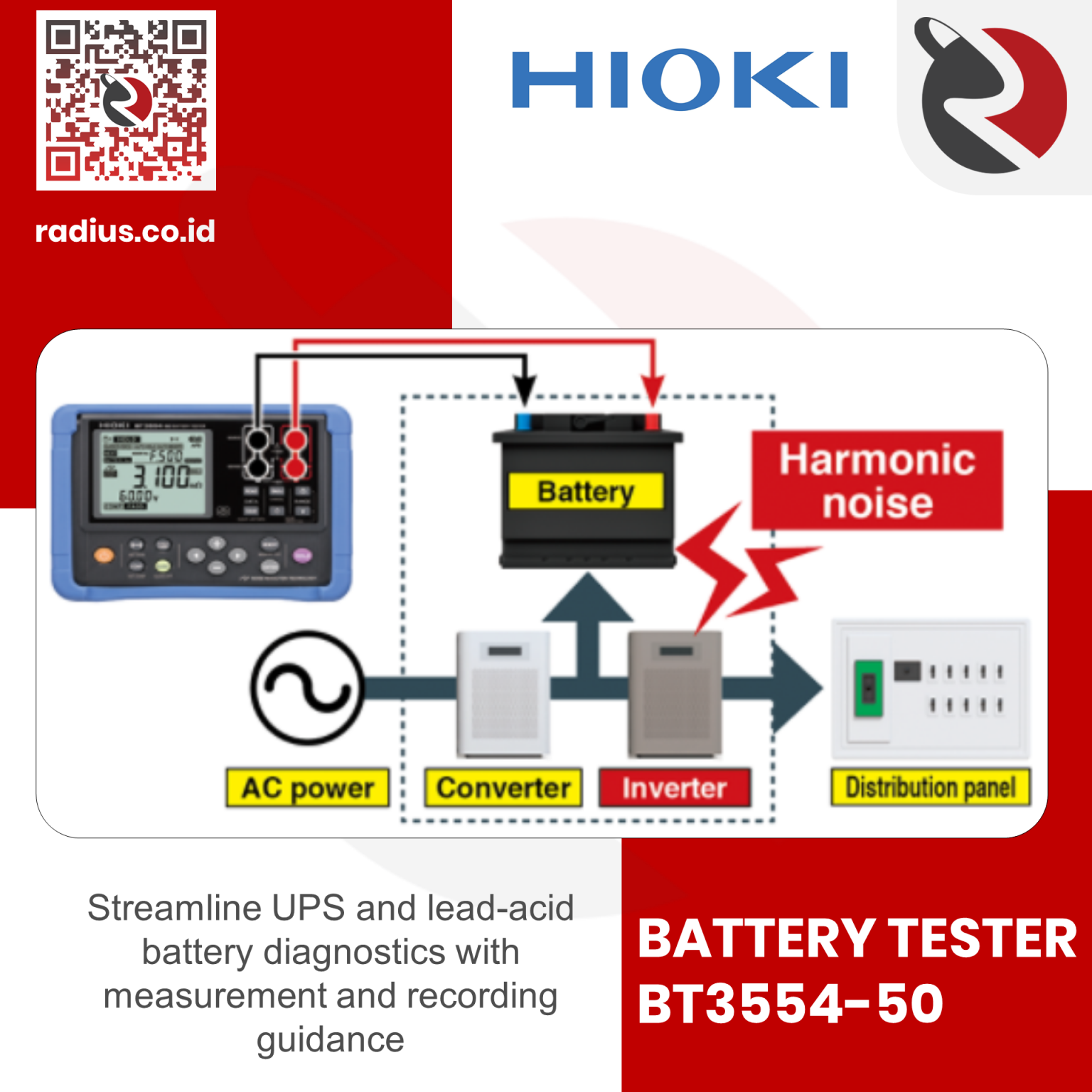 Hioki BT355450 Battery Tester PT. Radius Allkindo Electric