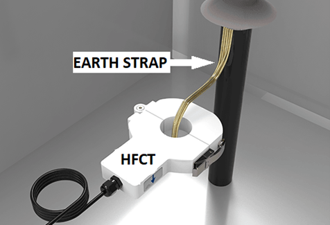 Pemasangan HFCT Sensor pad earth strap kabel power