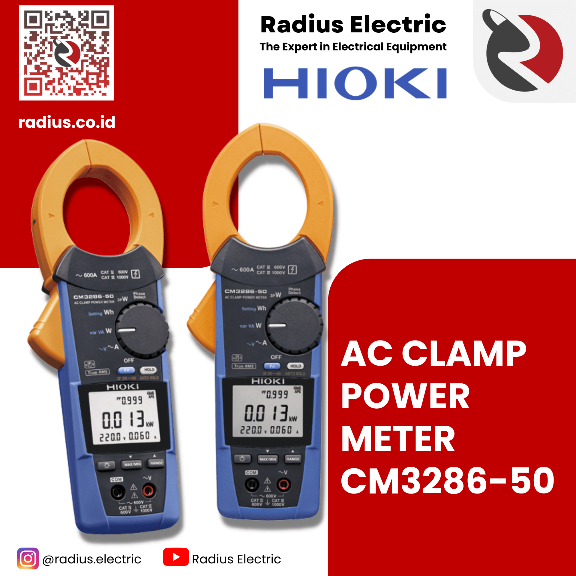 hioki cm3286-50 clamp power meter