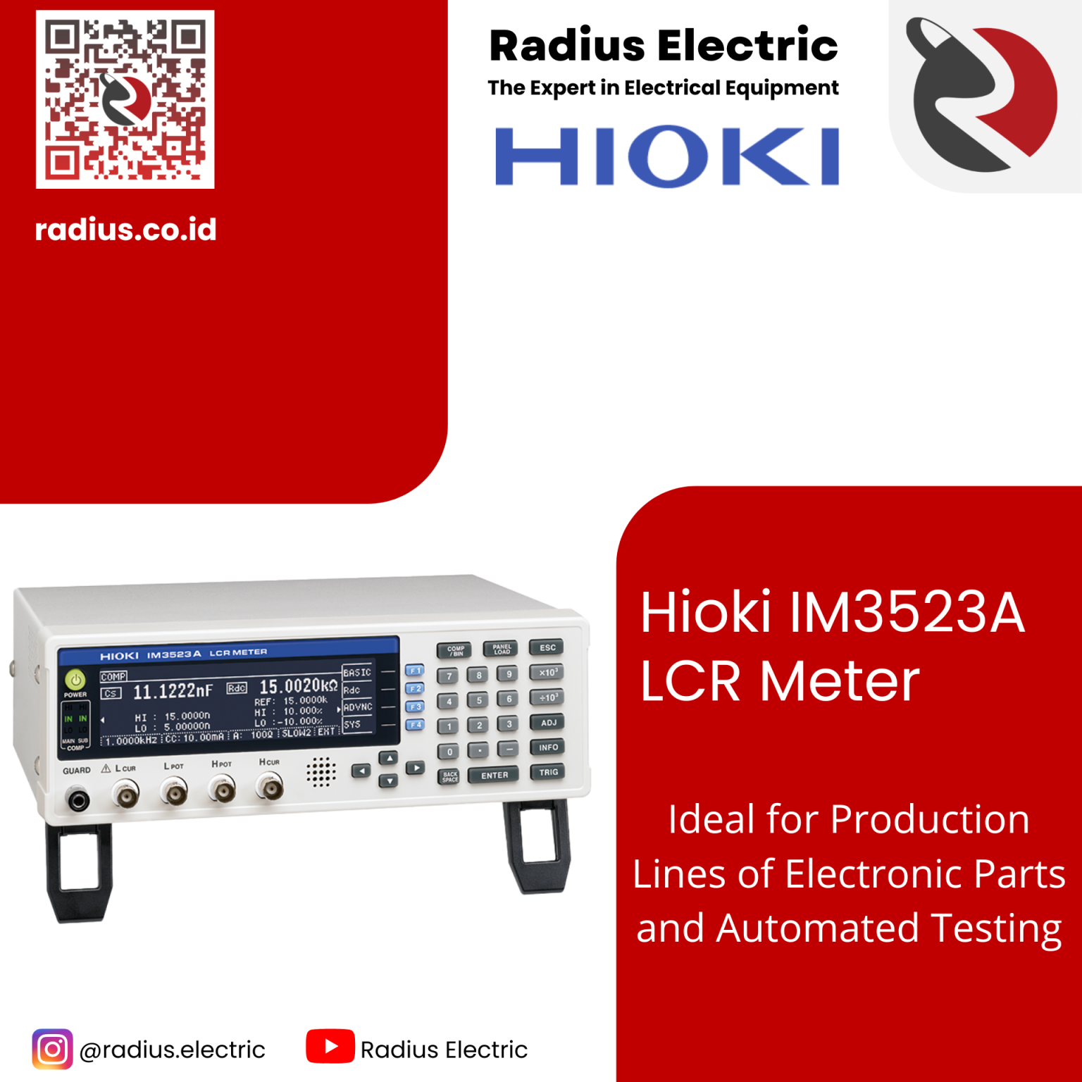 Hioki IM3523A LCR Meter PT. Radius Allkindo Electric