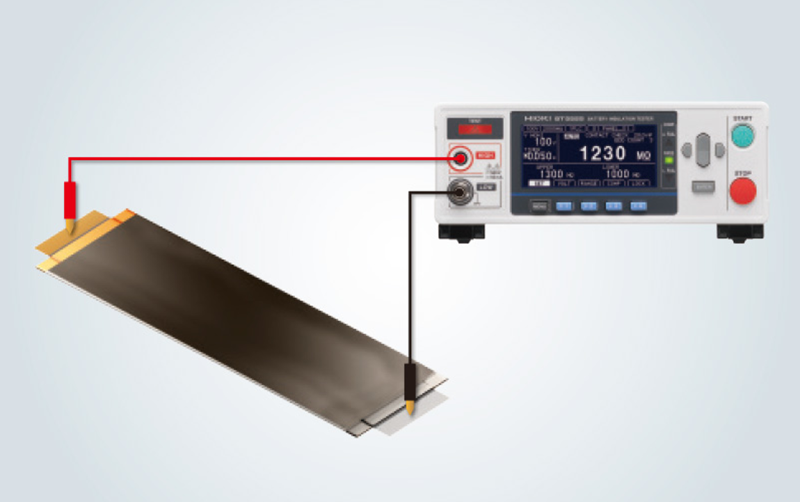 Battery Insulation Tester Hioki BT5525 menguji insulasi antar elektroda