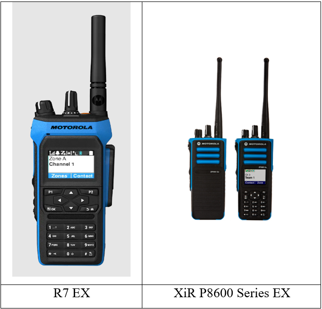 Motorola R7 EX , XiR P8600 Series EX - Professional Series ATEX